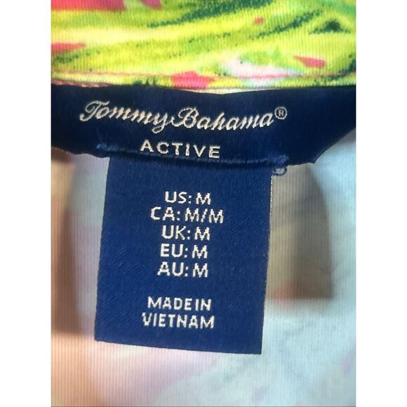 Tommy Bahama Active Womens M 1/4 Zip Pullover Floral Pink Green (5847) - Picture 5 of 7
